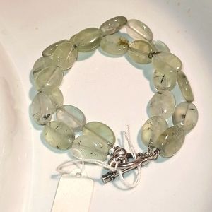 INDIGO HEALS PREHNITE DOUBLE STRANDS WITH STERLING SILVER CLASP